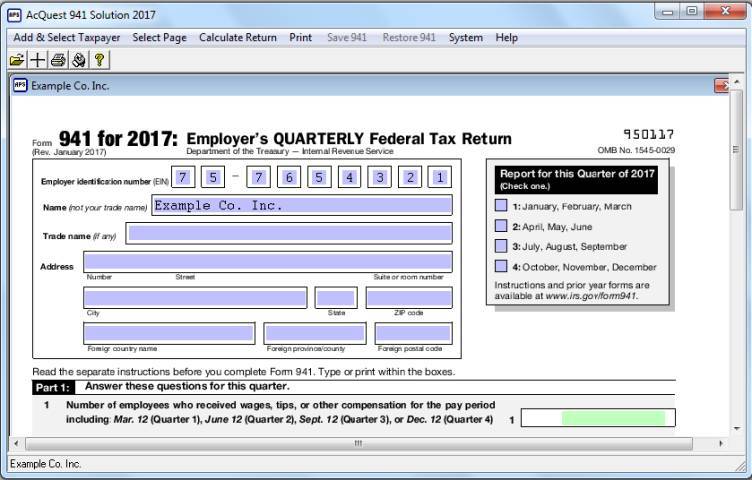 AcQuest 941 Solution Screenshot